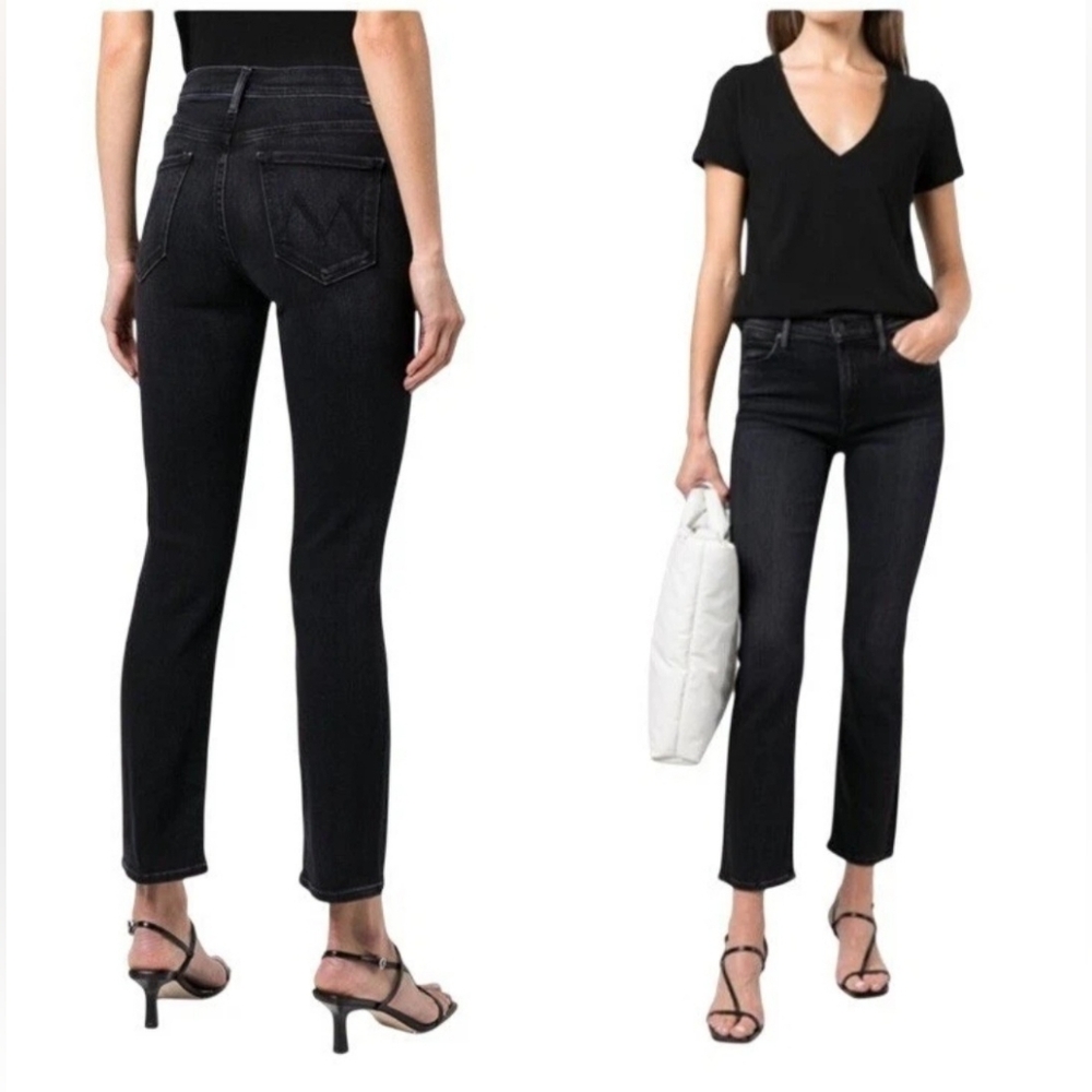 Mother Jeans The Mid Rise Dazzler Ankle Women's Size 27 Black Stretch Not Guilty